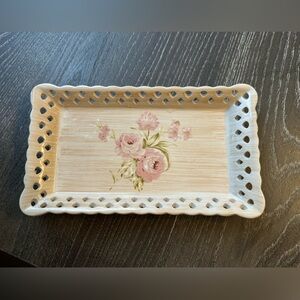 Laura Ashley Pink Floral Vanity Tray